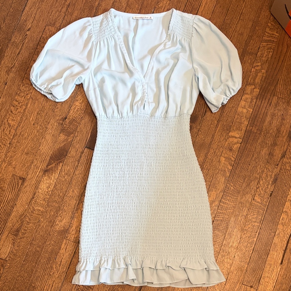 Abercrombie & Fitch Pale Blue Smocked Dress